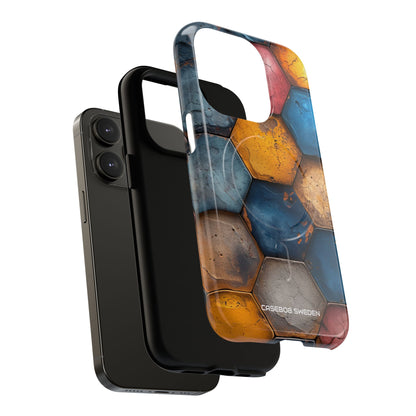 Rustic Geometric Tiles - Tough + MagSafe® iPhone 14 Phone Case