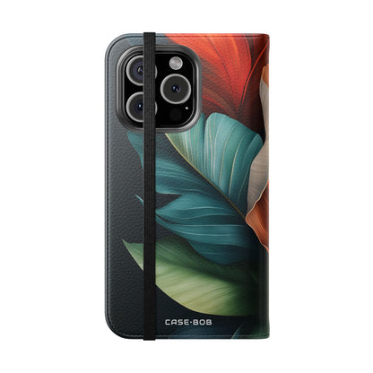 Tropical Ember Leaves - iPhone 16 Pro Case - Wallet