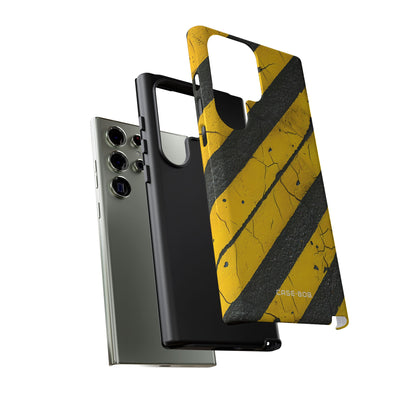 Yellow Stripe Distress Samsung S23 Ultra Case - Tough