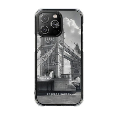 Tower Bridge Monochrome Architecture Study iPhone 14 - Clear Impact Phone Case