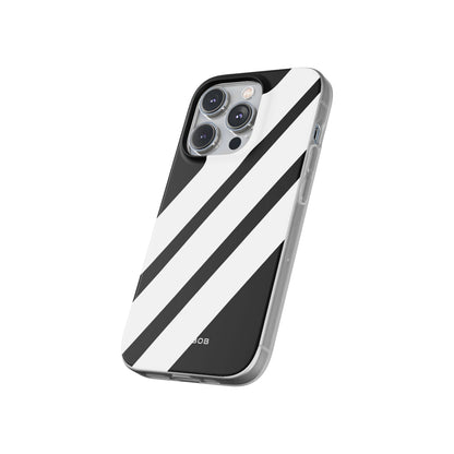 Diagonal Bands Noir iPhone 14 Pro Case - Soft