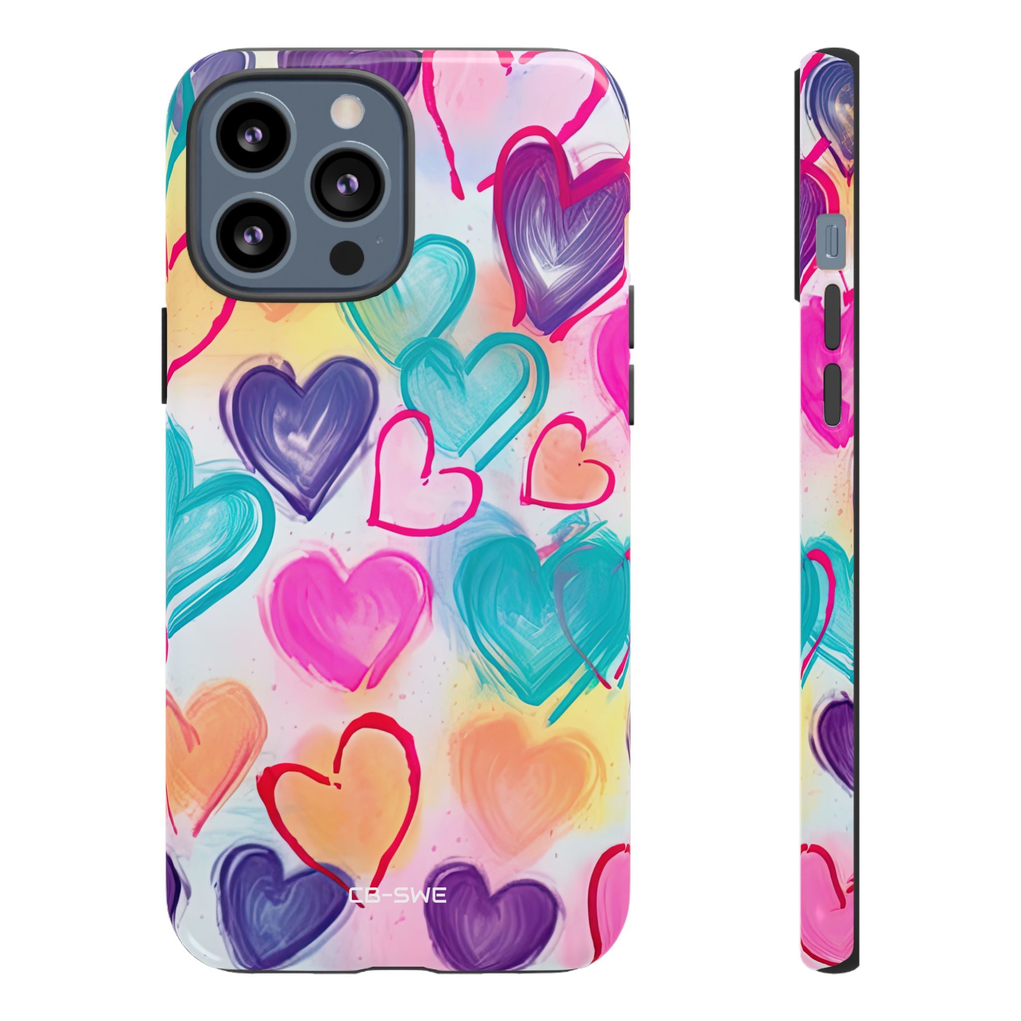 Hearts Dance Playfully - iPhone Case