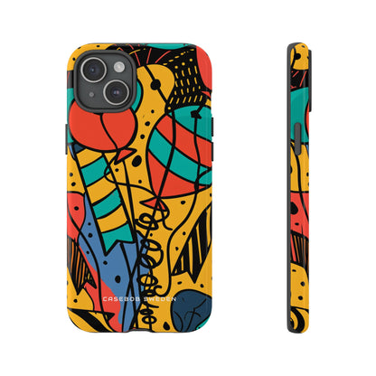 Playful Lines in Motion iPhone 15 - Tough Phone Case