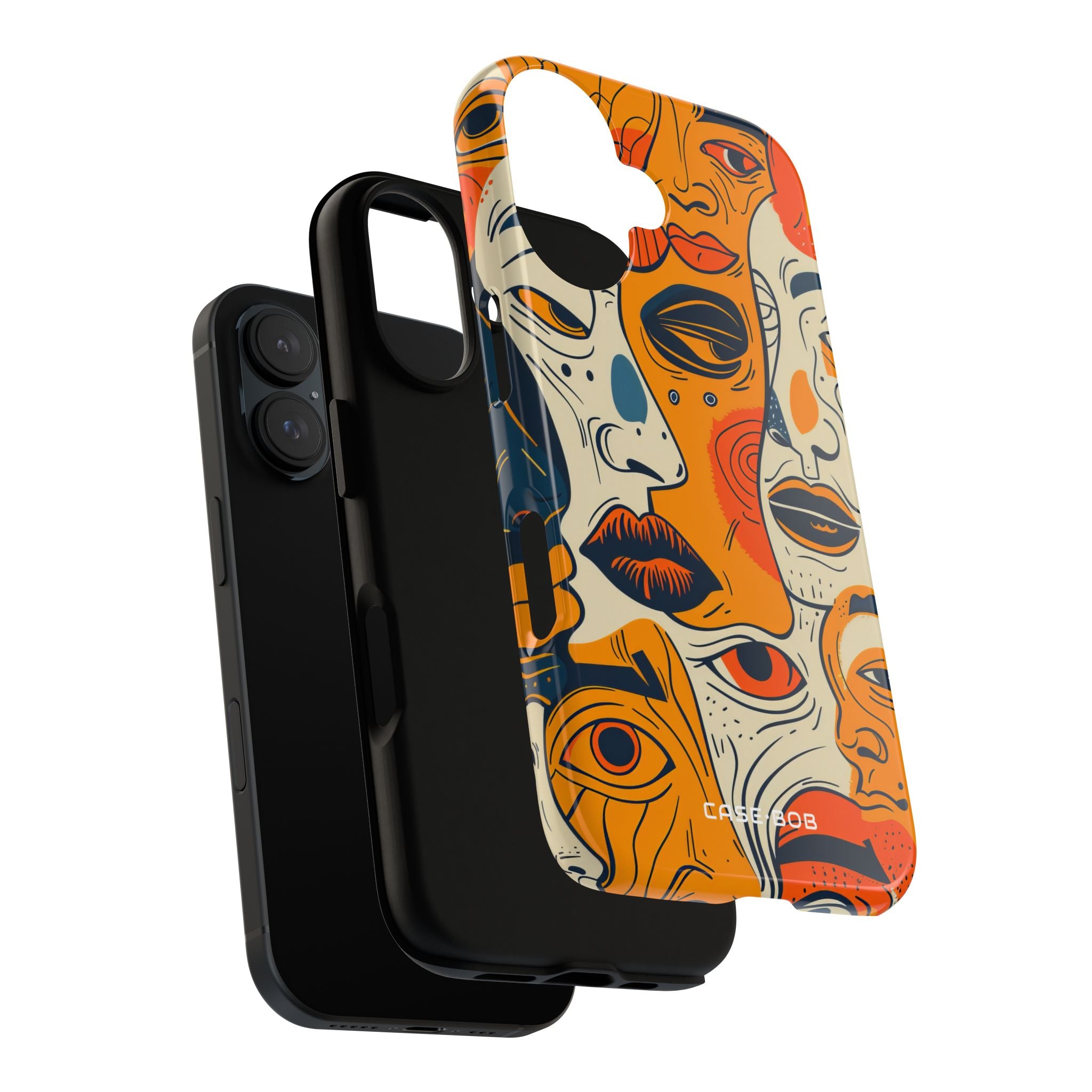 Tangled Faces Sunset iPhone 16 Case - Tough