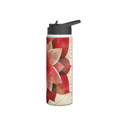 Crimson Bloom - Stainless Steel Water Bottle