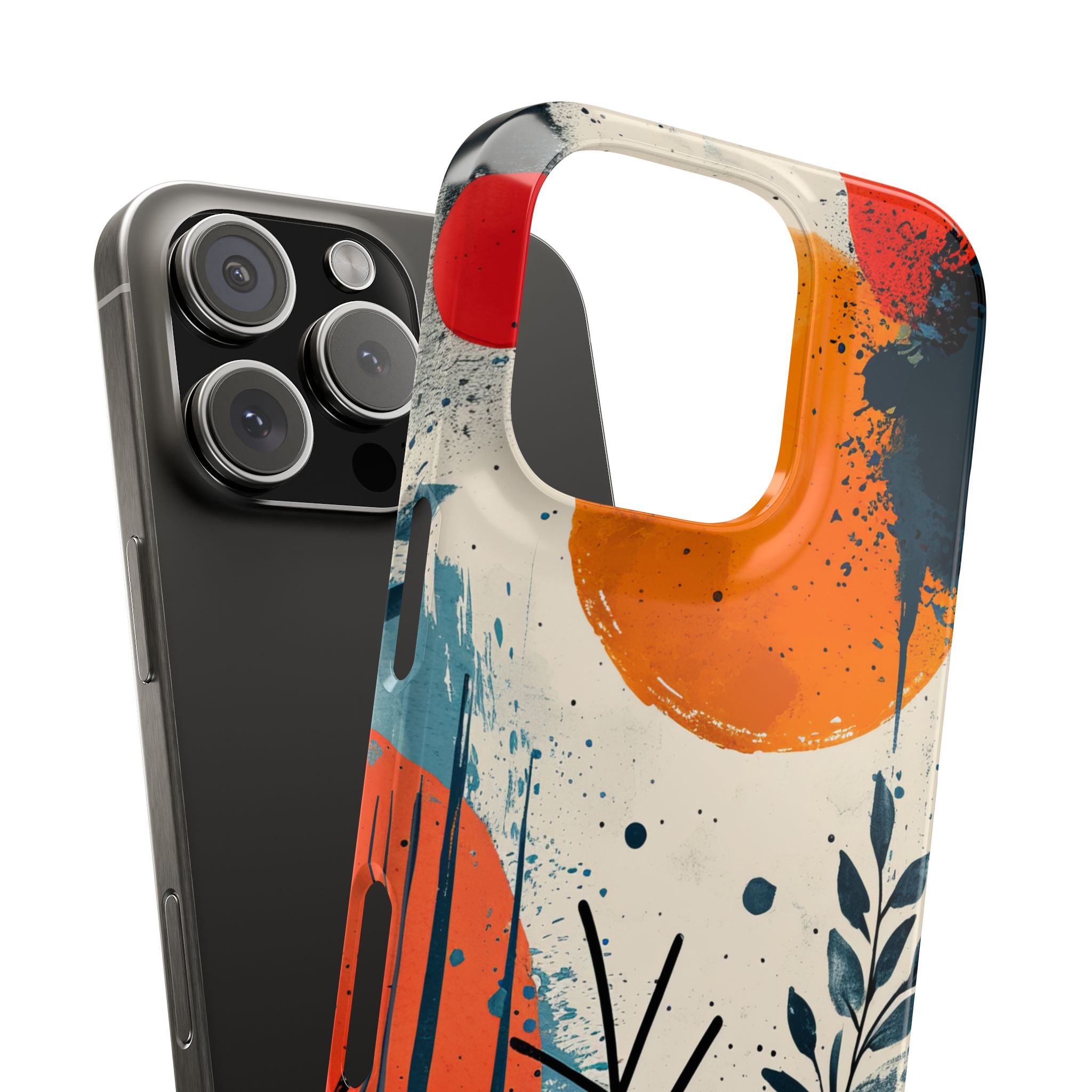 Orange Blue Splash - Slim iPhone 16 Phone Case