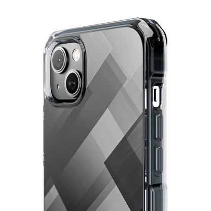 Grayscale Geometric Layers iPhone 14 - Impact Clear+