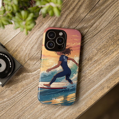 Surfing Into Sunset - iPhone Case