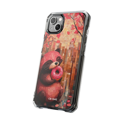 Raccoon Holds Donut iPhone Case - Impact