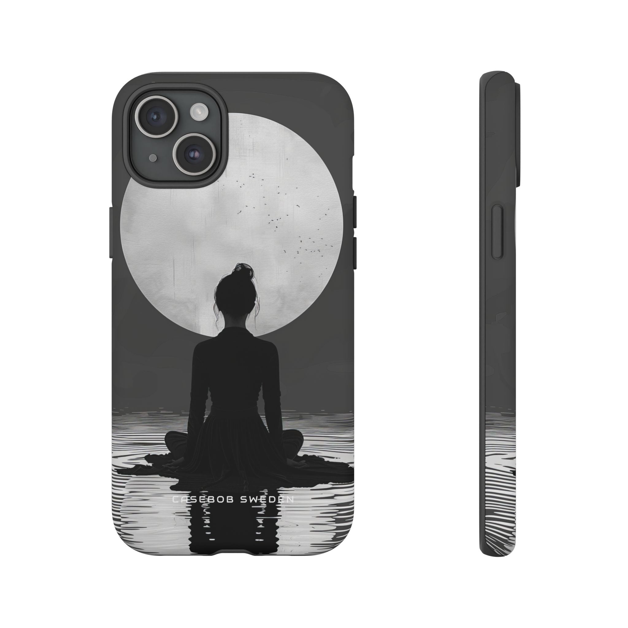 Zen Serenity Moon Reflection iPhone 15 - Tough Phone Case