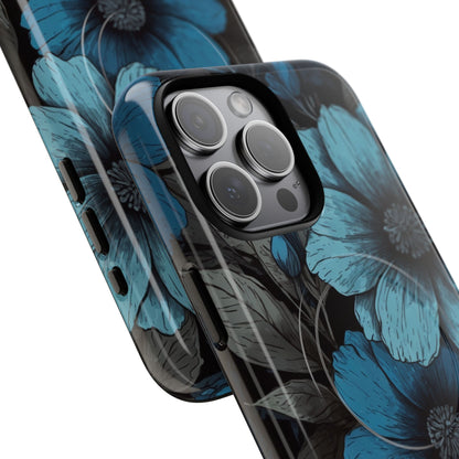 Blue Petal Radiance iPhone 15 Pro Max Case - Tough+