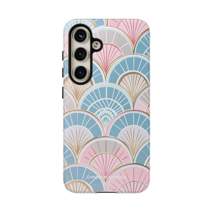 Art Deco Pastel Fan Pattern - Tough Samsung S24 Phone Case