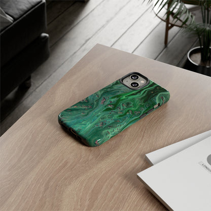 Light Green Ink Art iPhone Case (Protective) Phone Case