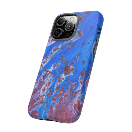 Bright Blue Ink Art iPhone Case (Protective) Phone Case