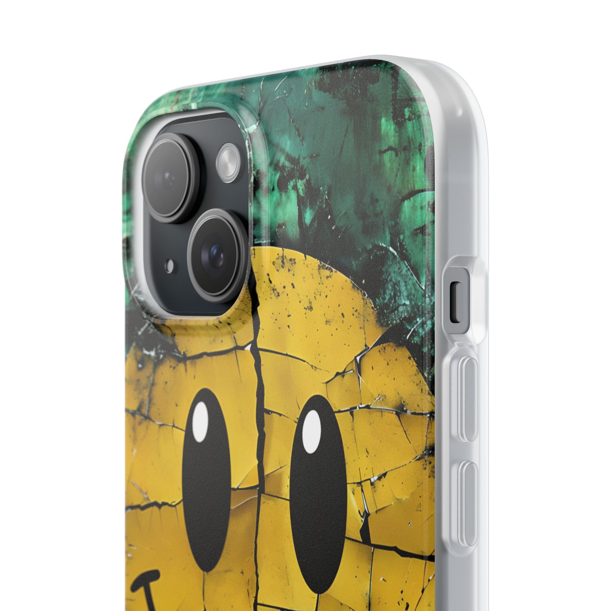 Cracked Smiley iPhone 15 Case - Soft
