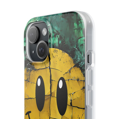 Cracked Smiley iPhone 15 Case - Soft