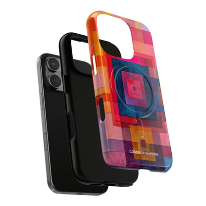 Vibrant Geometry - Tough + MagSafe® iPhone 16 Phone Case