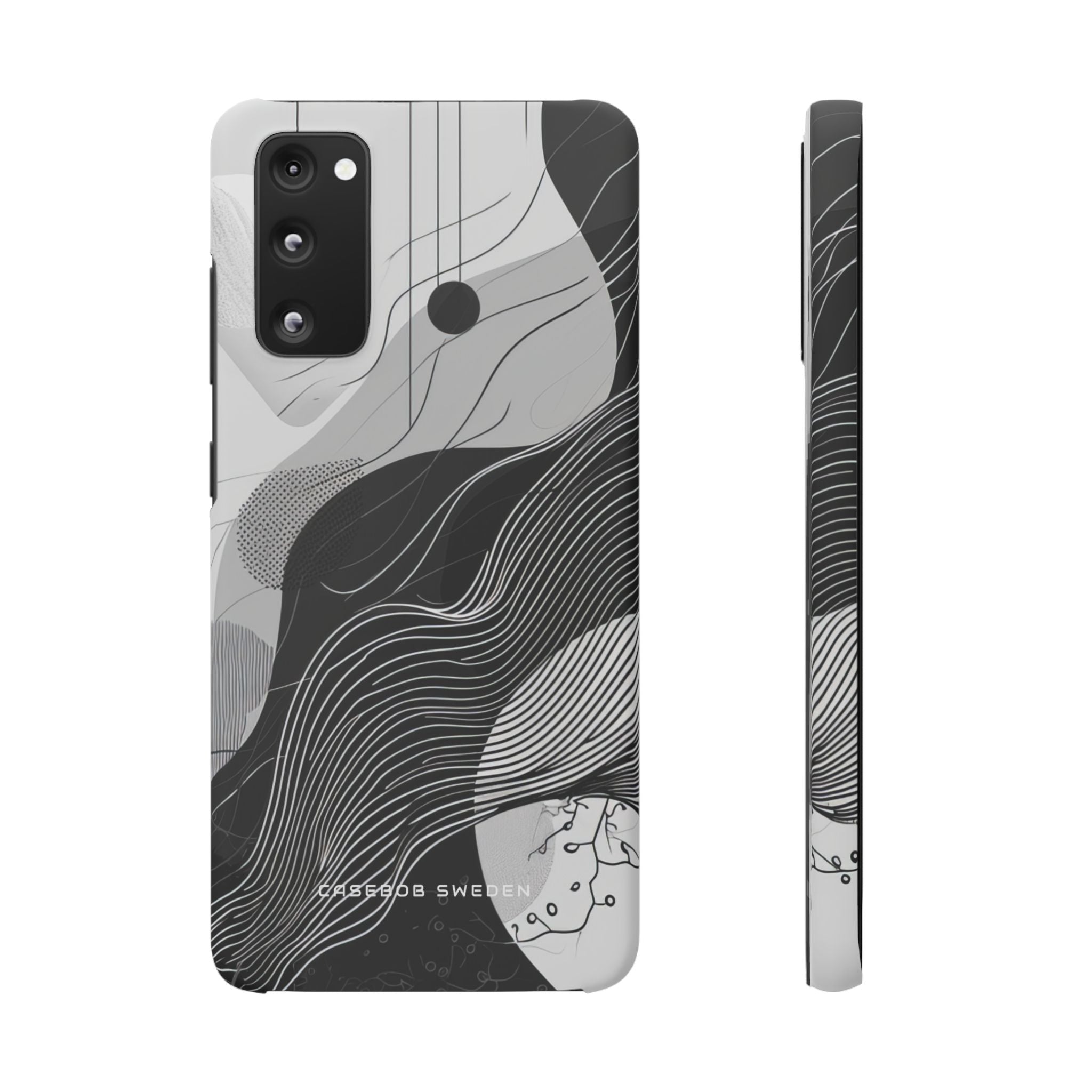 Fluid Rhythms: Monochrome Line Flow Samsung S20 - Slim Phone Case