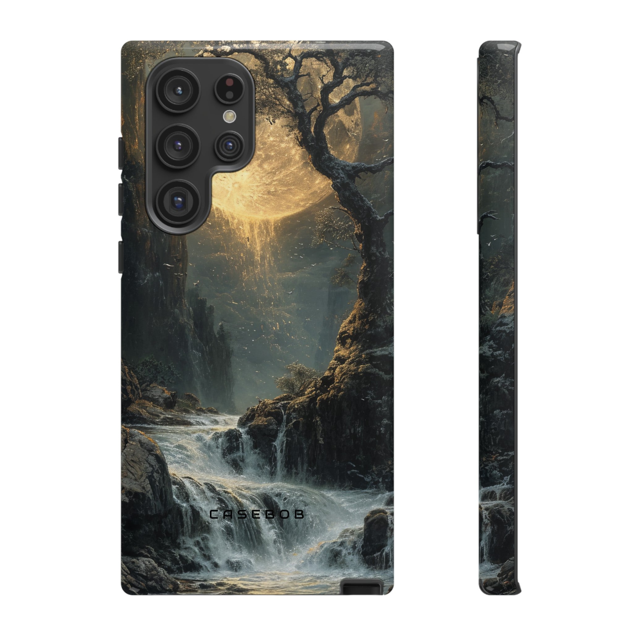 Moonlit Waterfall Silence - Protective Phone Case