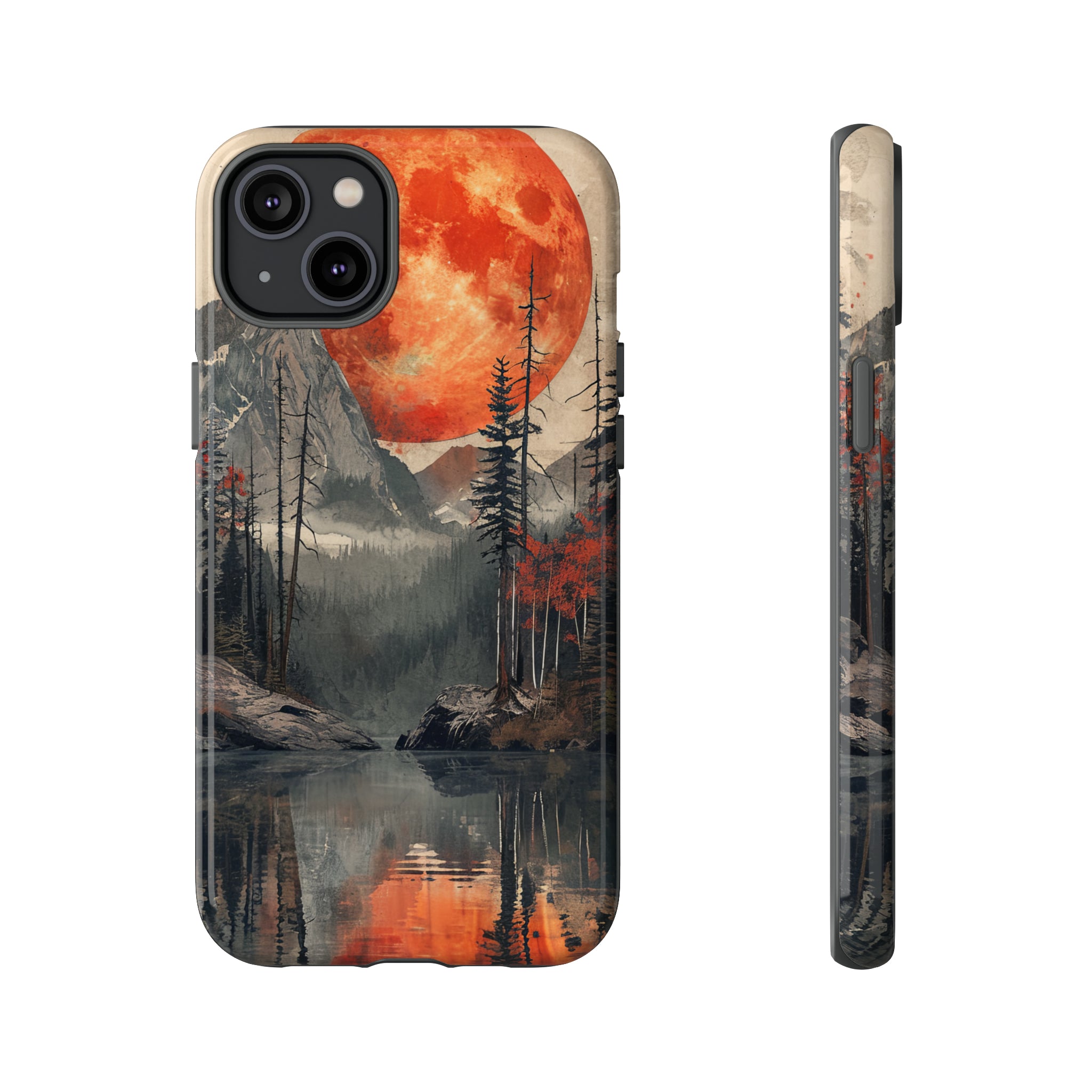 Abstract Wilderness Wonders: A Geometric Journey - Protective Phone Case