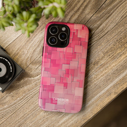 Gelaagde roze geometrie iPhone 16 - Tough