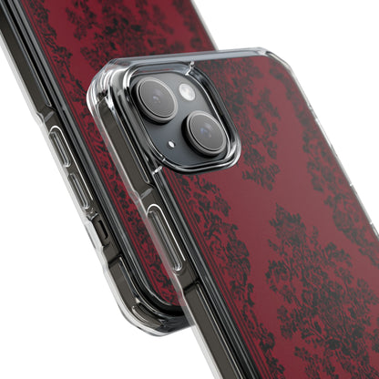 Gothic Crimson Elegance iPhone 15 - Clear Impact Phone Case