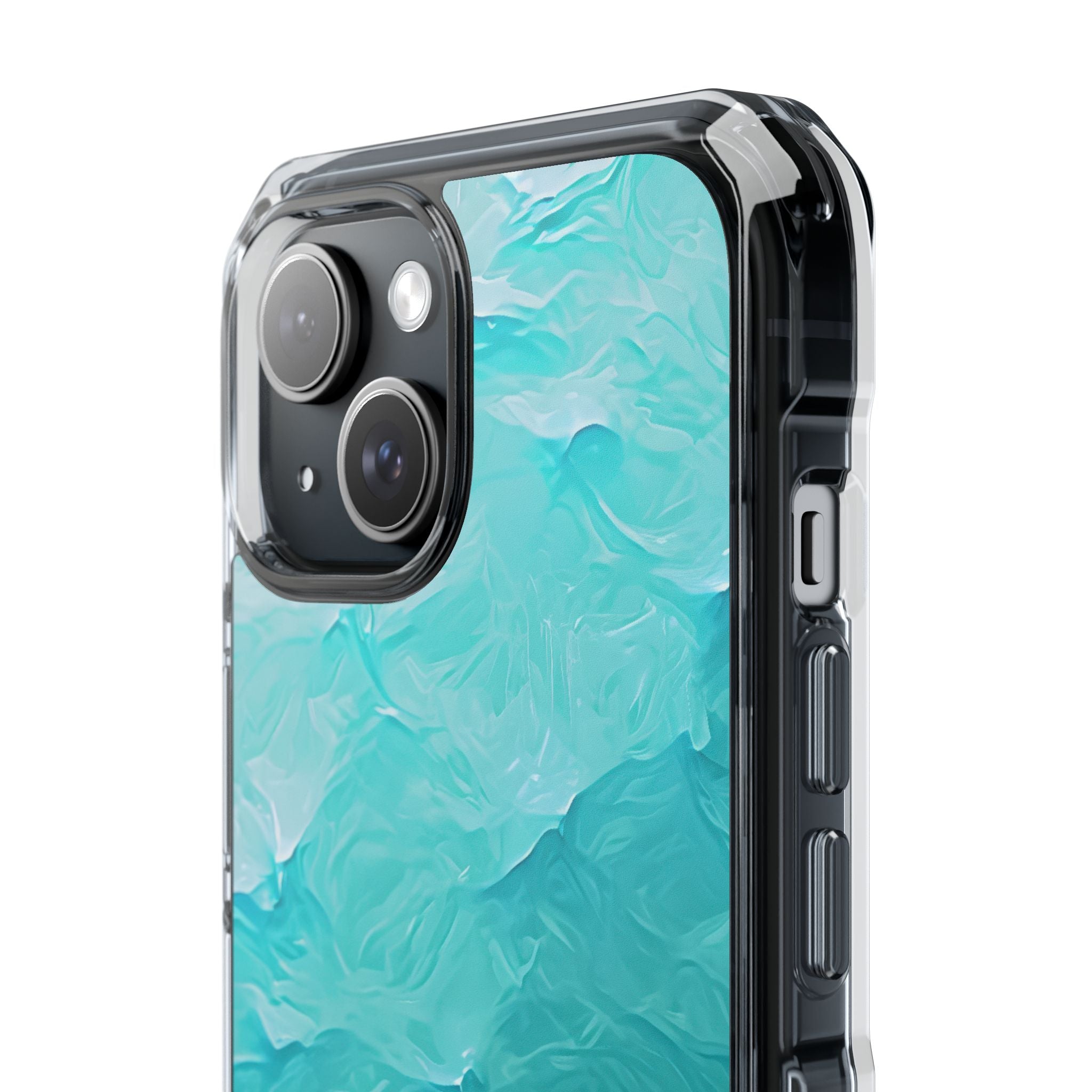 Teal Brushwaves iPhone 15 Case - Impact