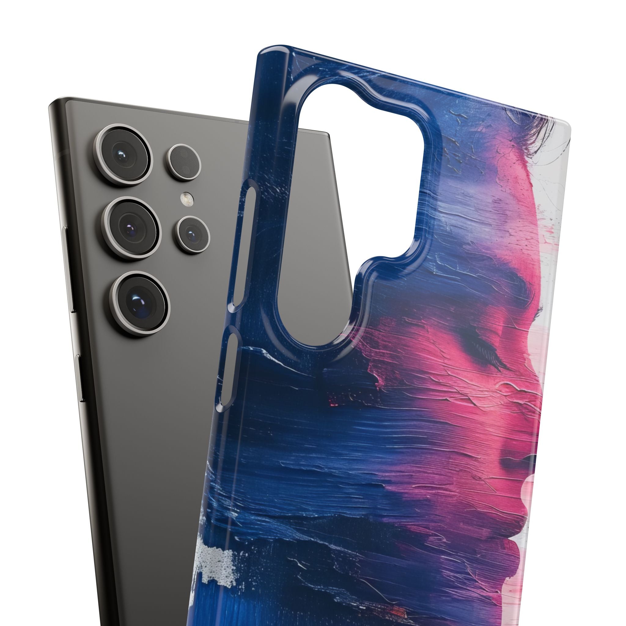 Blue Magenta Portrait - Slim Samsung S24 Phone Case