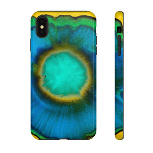 Neon Blue Ink Art iPhone Case (Protective) iPhone XS MAX Glossy Phone Case