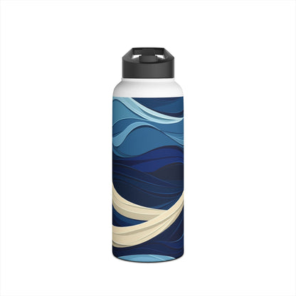 Blue Wave Flow - Stainless Steel Water Bottle