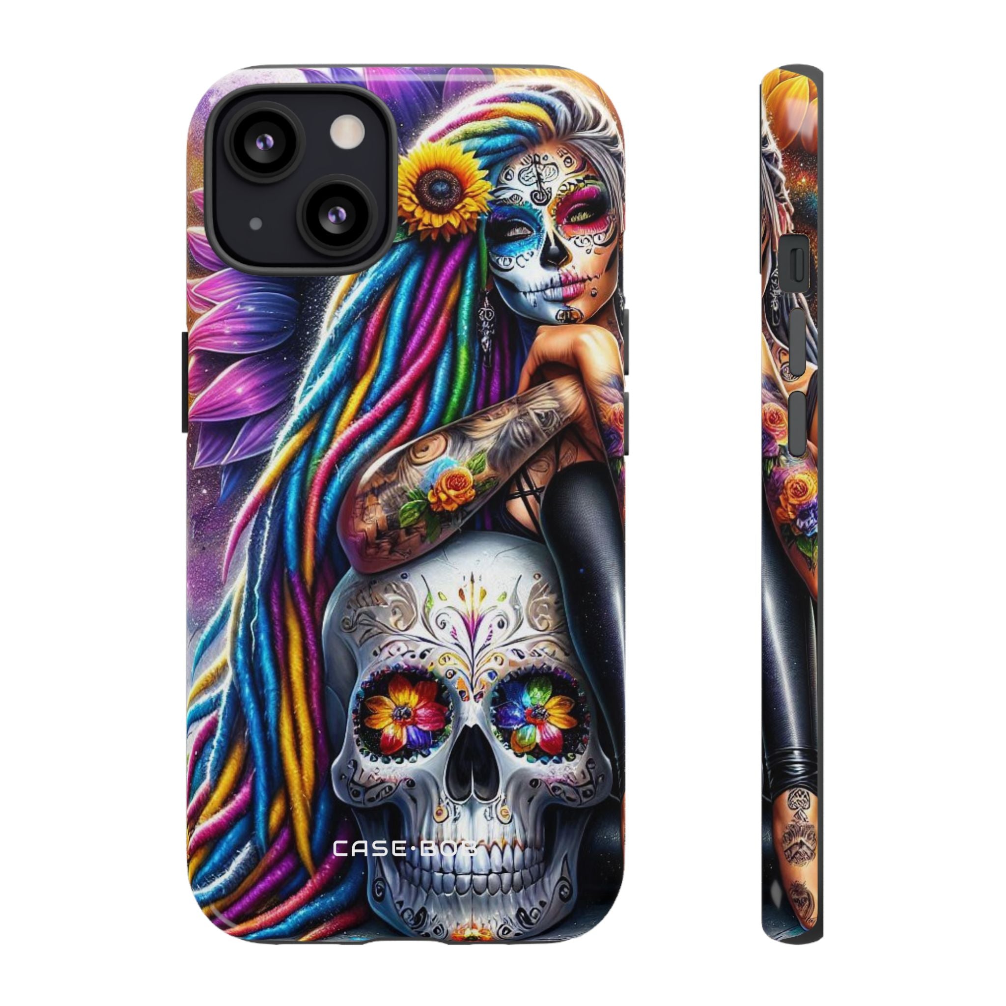 Sunflower Skull Glow iPhone 13 Case - Tough