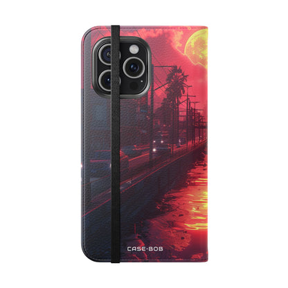 Yellow Moon Reflection - iPhone 15 Pro Max Case - Wallet