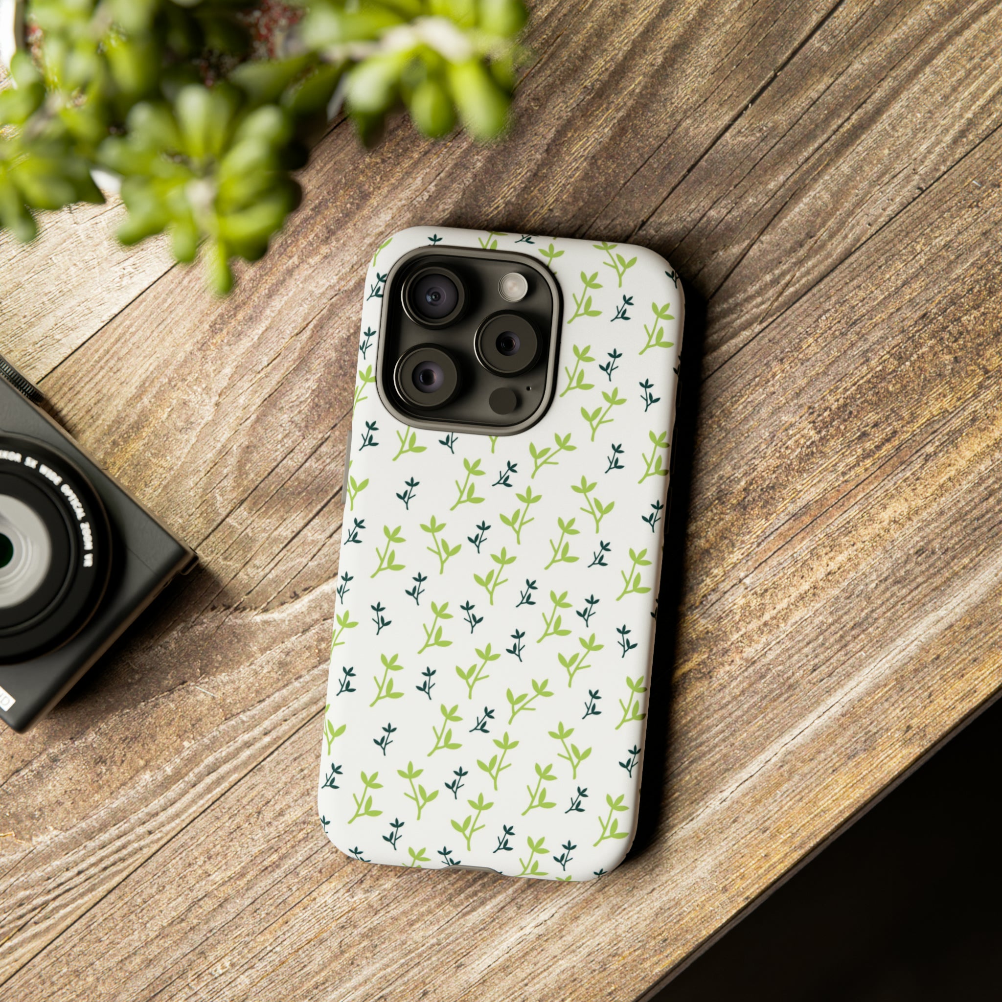 White Flower Pattern - Protective Phone Case