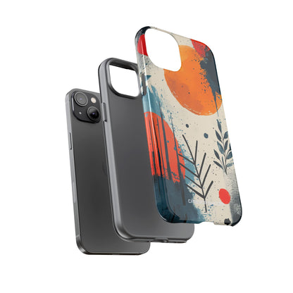 Orange Blue Splash - Tough iPhone 14 Phone Case