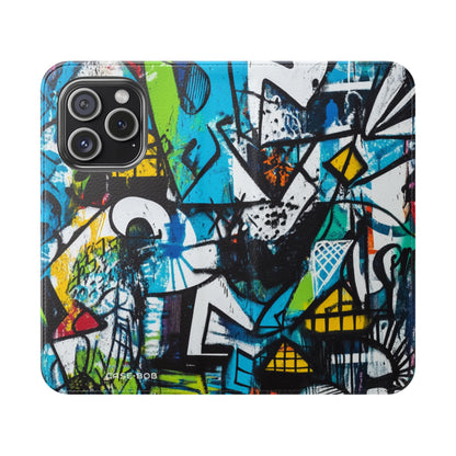 Bold Shapes Blue - iPhone 15 Pro Case - Wallet