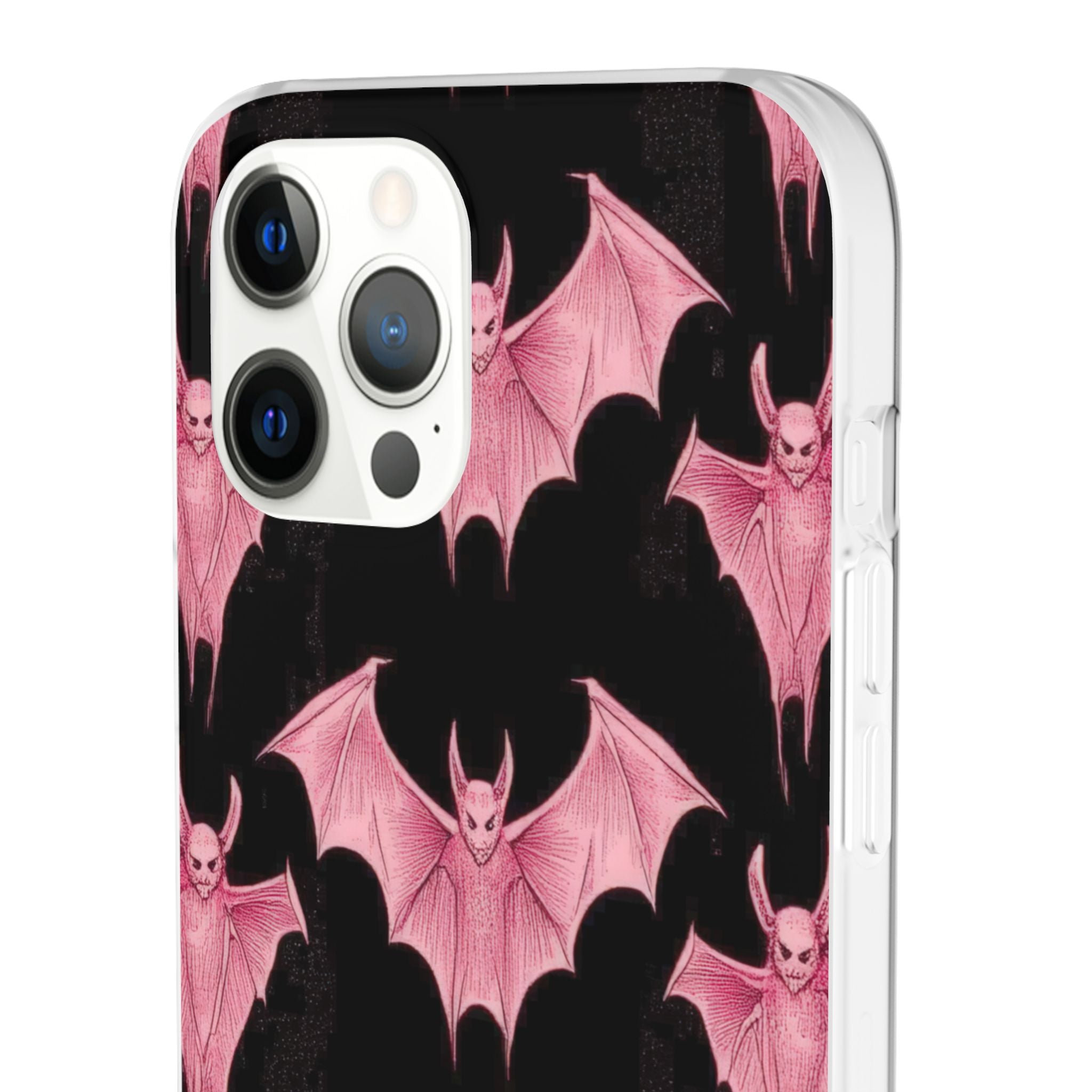 Gothic Pink Bats Aflame iPhone 12 - Flexi-Telefonhülle