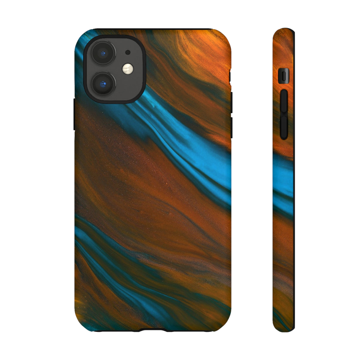 Orange Swipes Ink Art iPhone Case (Protective) iPhone 11 Matte Phone Case