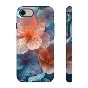 Bright Blue Floral Serenity - Protective Phone Case