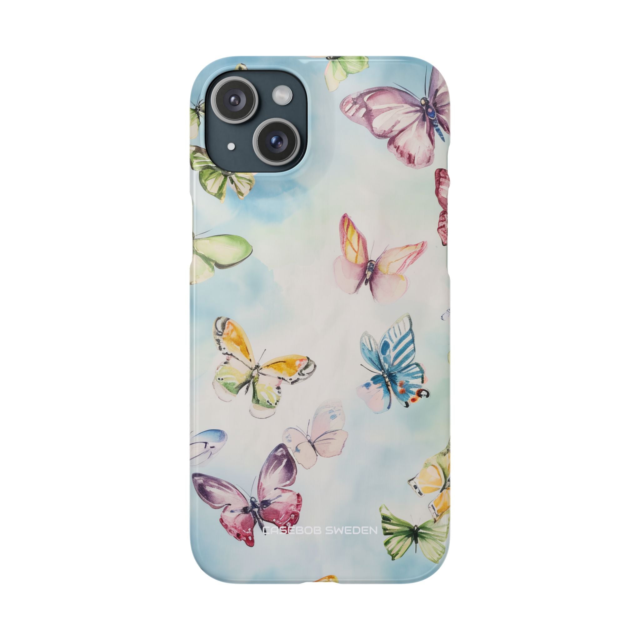 Watercolor Butterfly Bliss - Slim iPhone 15 Phone Case