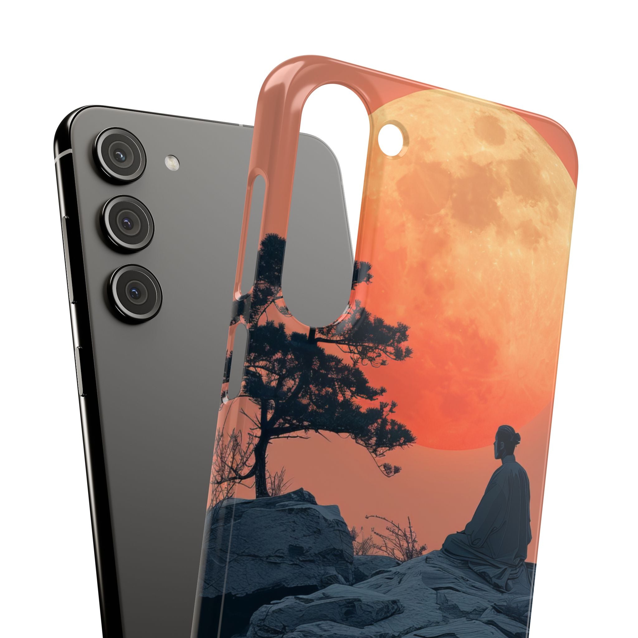 Zen Tranquility Under a Red Moon Samsung S23 - Slim Phone Case