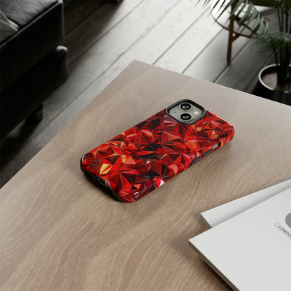 Geometric Red Fusion - Protective Phone Case