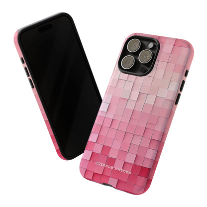 Gradient Pink Mosaic iPhone 15 - Tough Phone Case