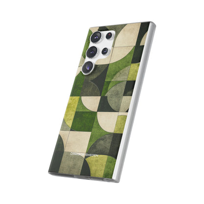 Green Geometric Harmony - Flexi Samsung S23 Phone Case