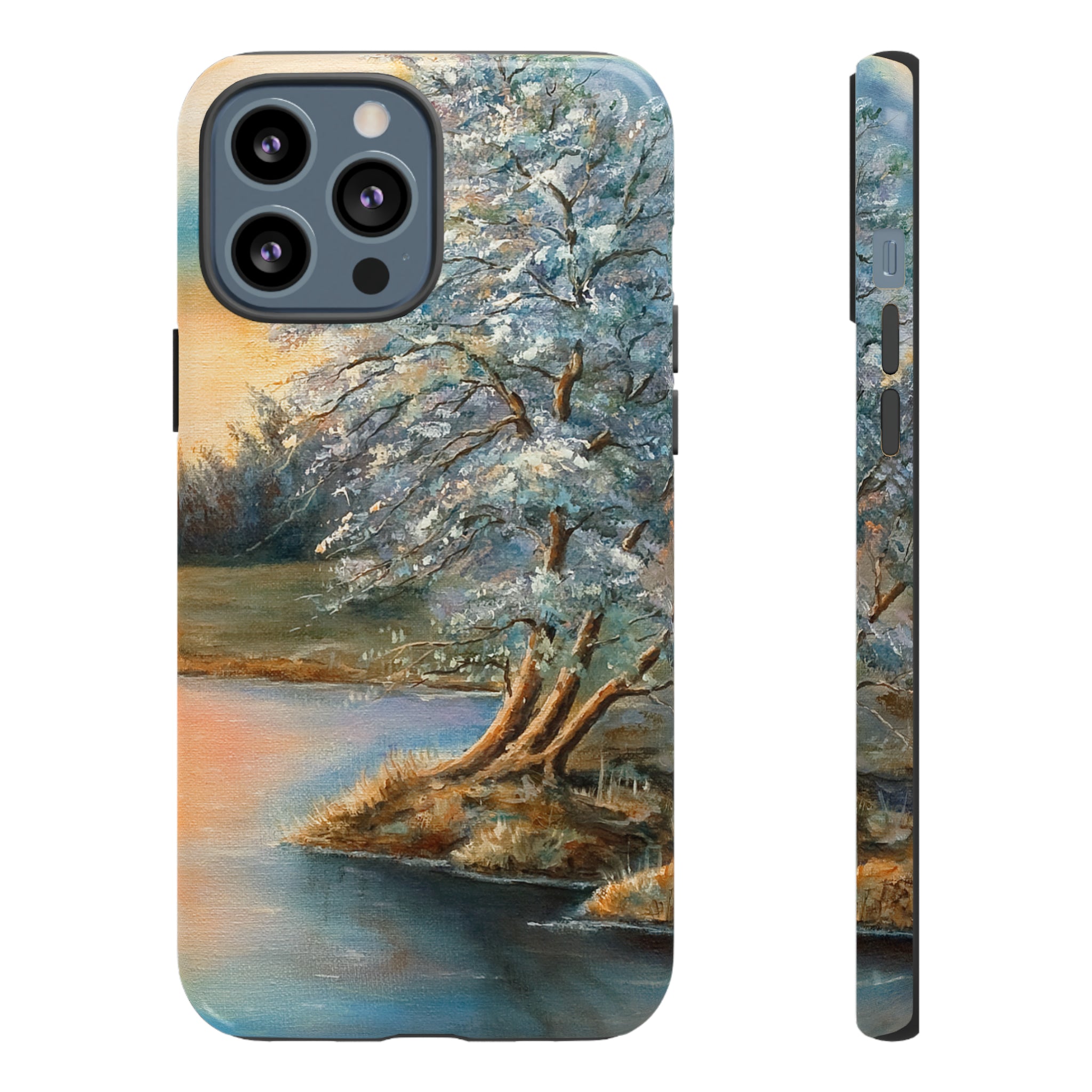 Oil Panting - Sunset on the lake - Protective Phone Case