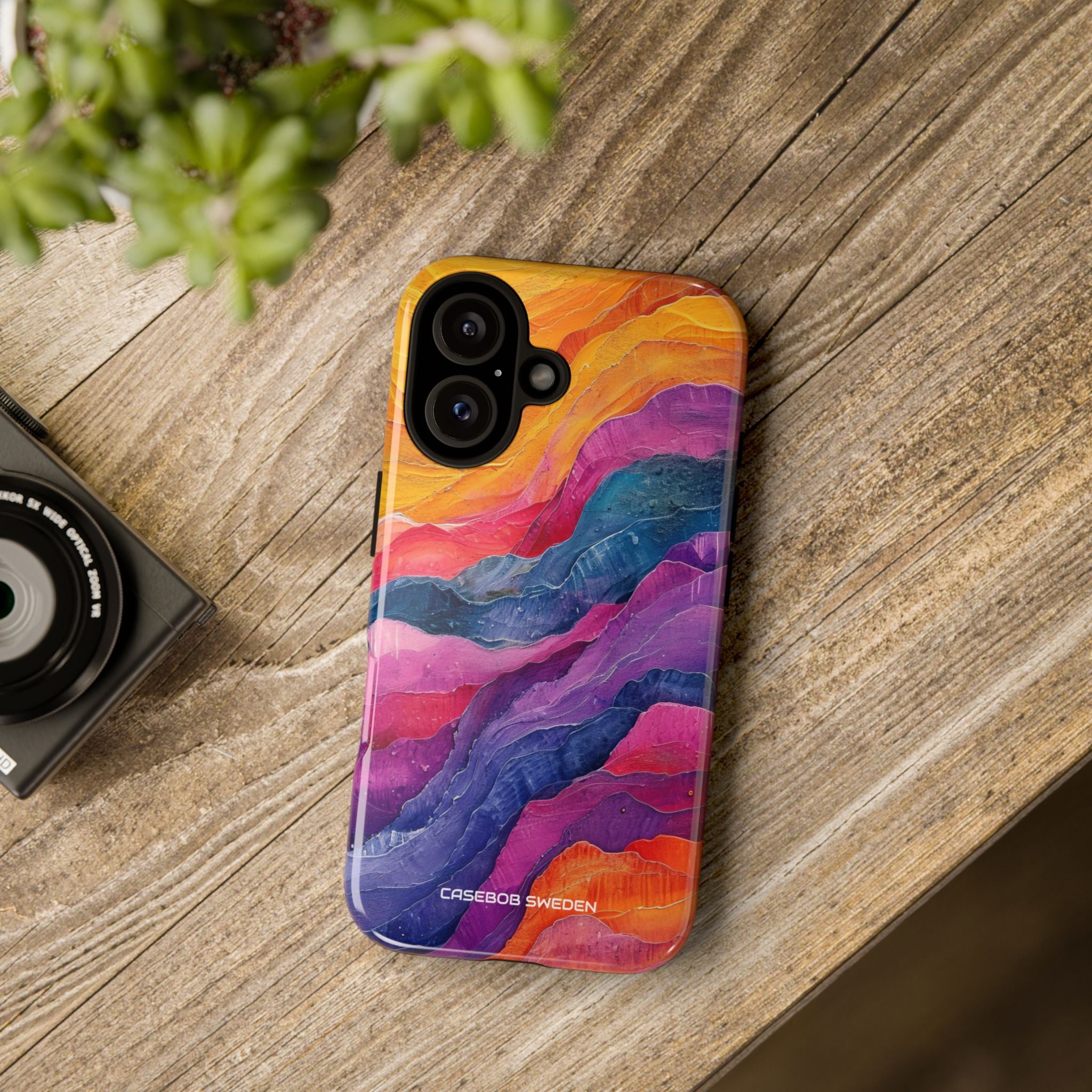 Vibrant Abstract Waves - Tough iPhone 16 Phone Case