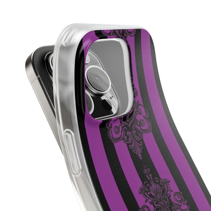 Gothic Elegance with Vertical Stripes and Ornamental Motifs iPhone 16 - Flexi Phone Case