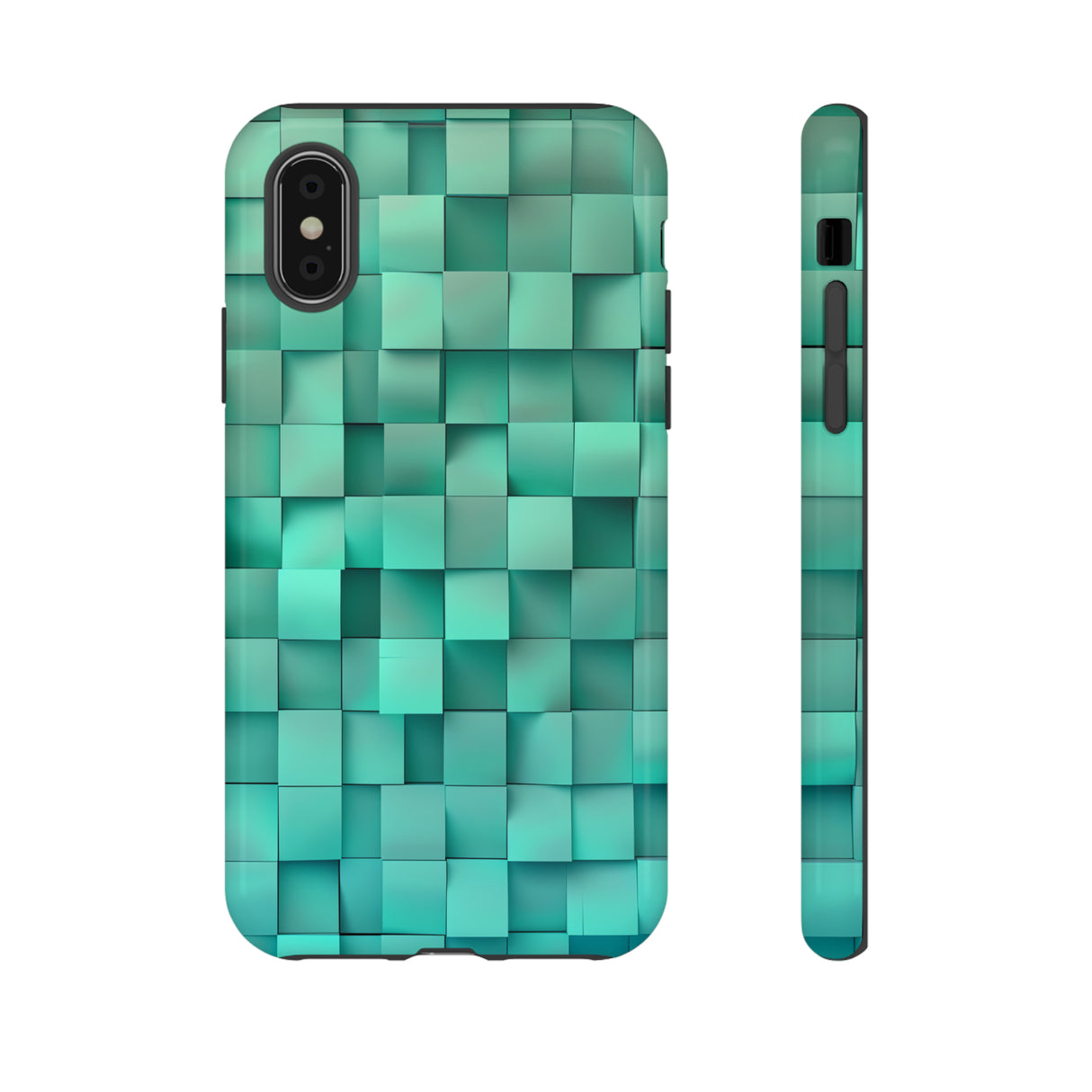 Teal Tranquility: Square Gradient - Protective Phone Case