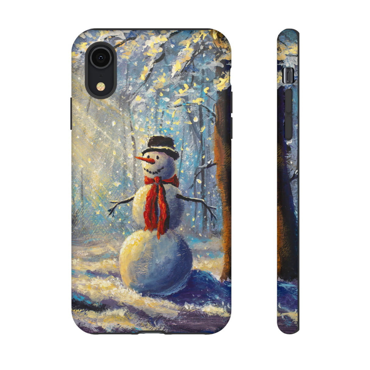 Oil painting - Happy Snowman - Protective Phone Case