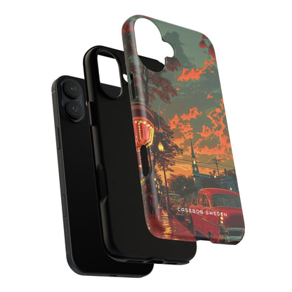 Mid-Century Nostalgia Streetscape iPhone 16 | Tough+ Phone Case