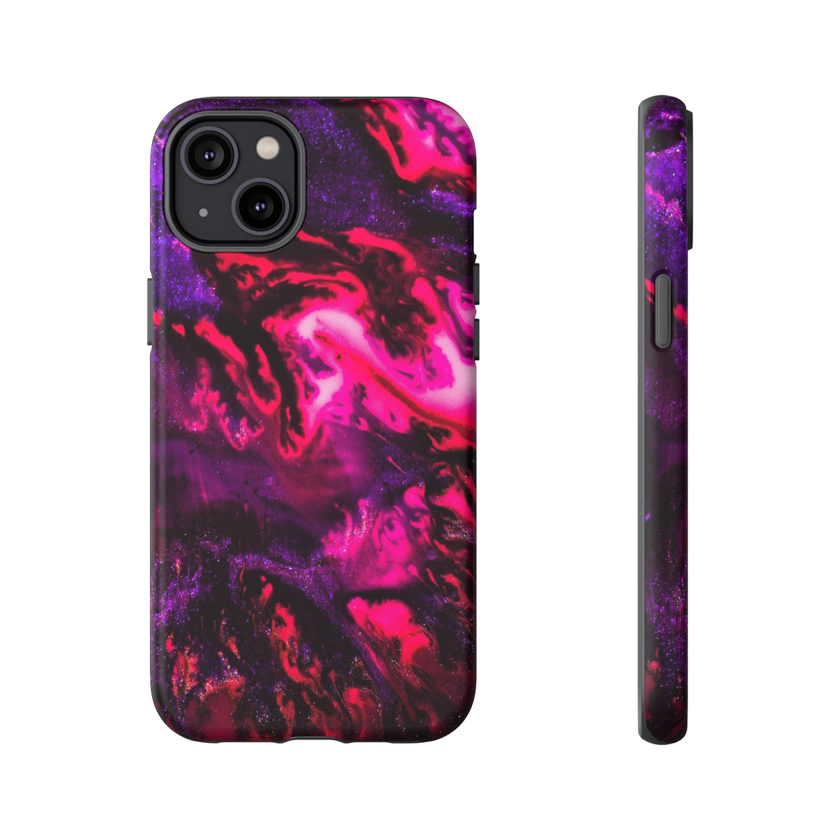 Deep Pink Galaxy Ink Art iPhone Case (Protective) iPhone 14 Plus Matte Phone Case